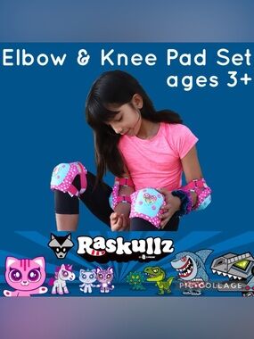 ✨Raskullz✨Super Rainbow Corn✨ Unicorn Elbow and Knee Pad Set✨Ages 3 & up✨